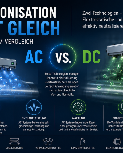 Grundlagen der Elektrostatik - AC oder DC? Unterschiede moderner Entladungssysteme verst&auml;ndlich erkl&auml;rt