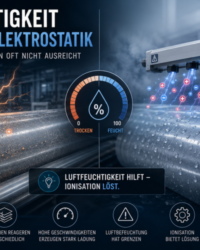 Grundlagen der Elektrostatik - Warum Luftfeuchtigkeit elektrostatische Probleme oft nicht vollst&auml;ndig l&ouml;st