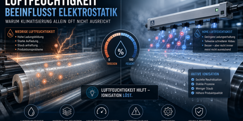 Grundlagen der Elektrostatik - Warum Luftfeuchtigkeit elektrostatische Probleme oft nicht vollst&auml;ndig l&ouml;st
