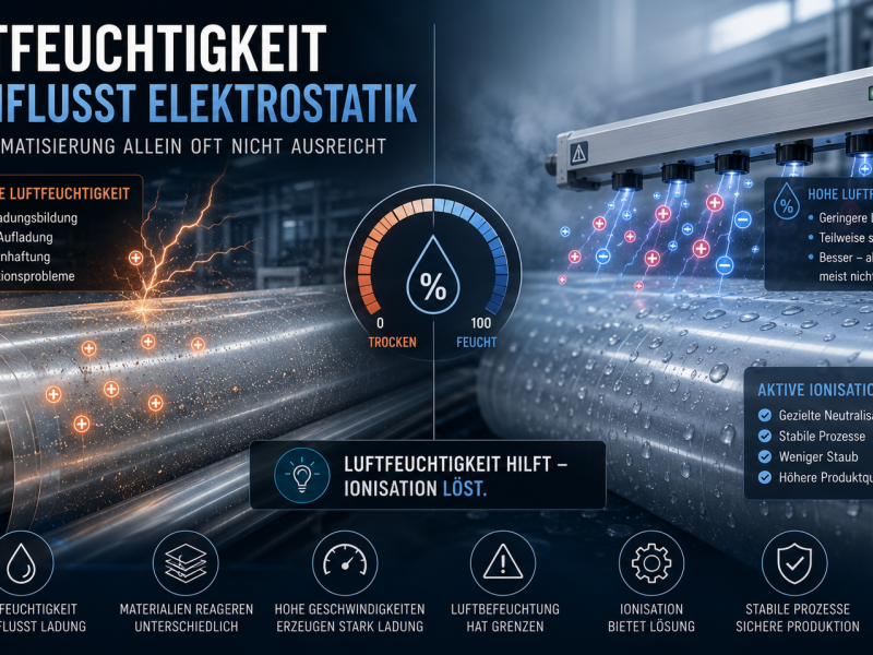 Grundlagen der Elektrostatik - Warum Luftfeuchtigkeit elektrostatische Probleme oft nicht vollst&auml;ndig l&ouml;st
